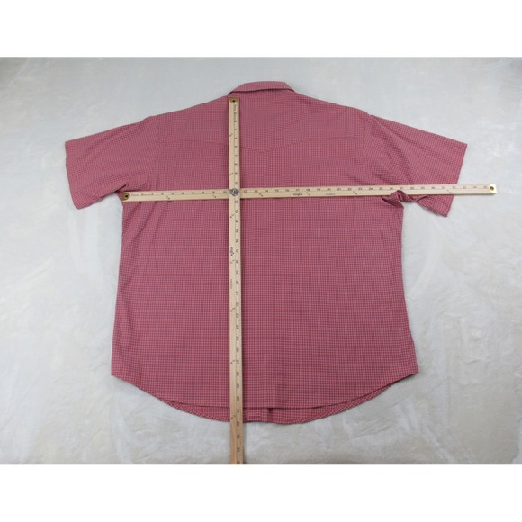 Wrangler Jeans‎ Co Shirt Mens 2XL XXL Red Checked Pearl Snap Cowboy Western - Picture 5 of 8